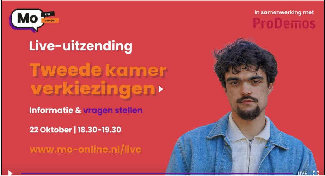 Klik op dit plaatje voor de Live-uitzending over de Tweede Kamerverkiezing. Je krijgt dan informatie. Je kunt ook vragen stellen. Het is op woensdagavond 22 oktober van half zeven tot half acht.
